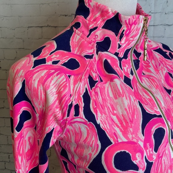 Lilly Pulitzer UPF 50+ Skipper PopOver Sweater Flamingos‎ XS Preppy Resortwear - Picture 10 of 15